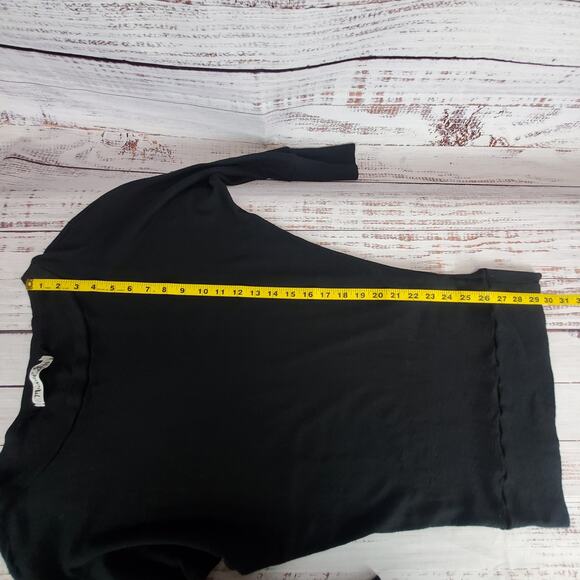 Michael Stars Black Silk Cotton Cashmere Sweater OS Dolman Sleeve Dark Academia - Picture 9 of 10